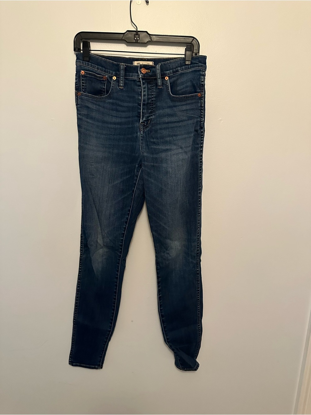 Madewell 10 High-Rise Skinny Jeans Tall 28TL Dark Wash Denim G7674
